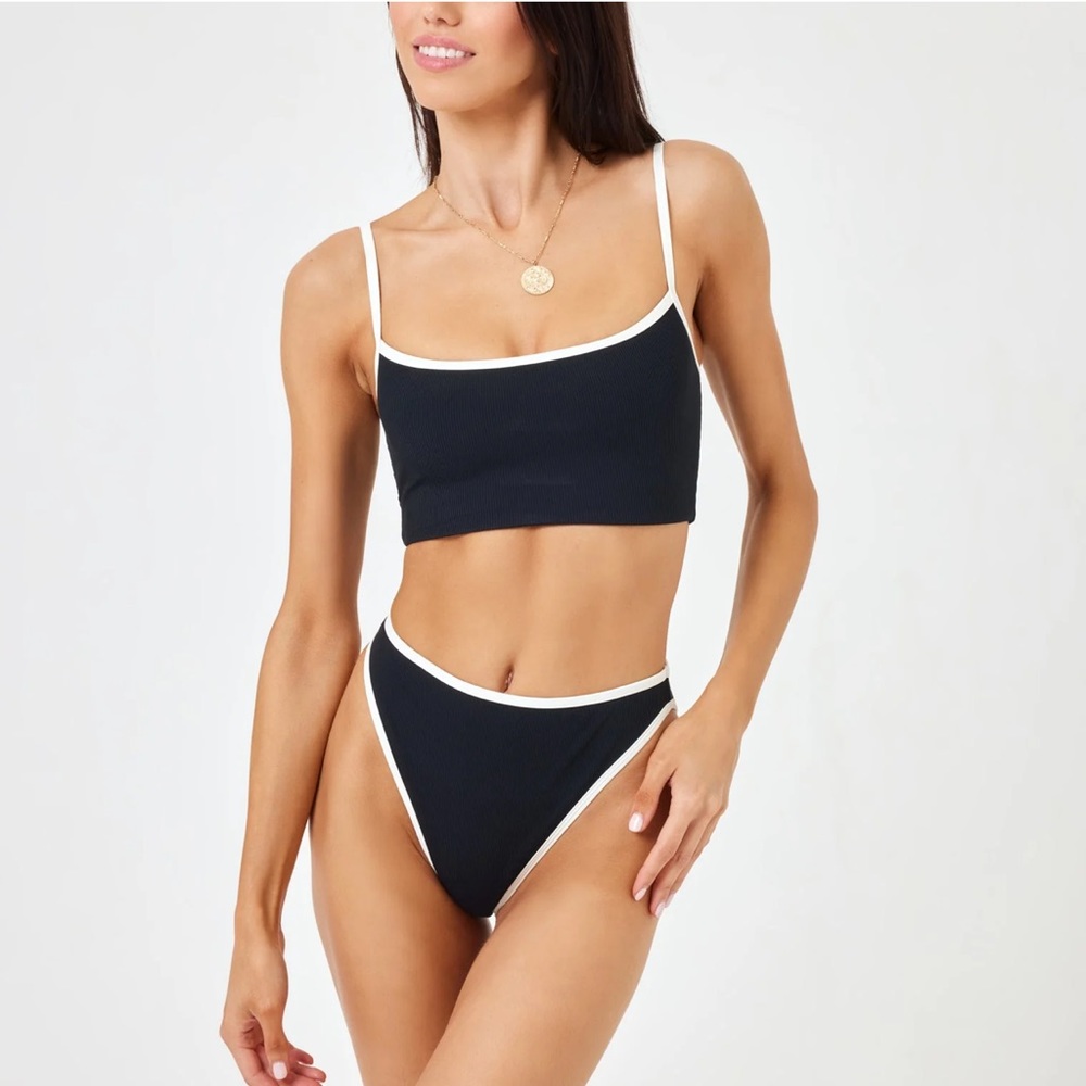 LSPACE black and cream bikini bottom
